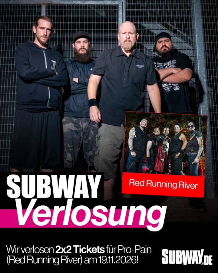 Instagram-Beitrag vom 12. Oktober 2026: VERLOSUNG: Pro-Pain und Red Running River